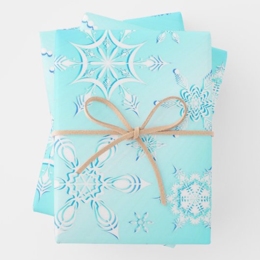 Crystal Snowflakes Pattern Inpakpapier Vel (In situ)