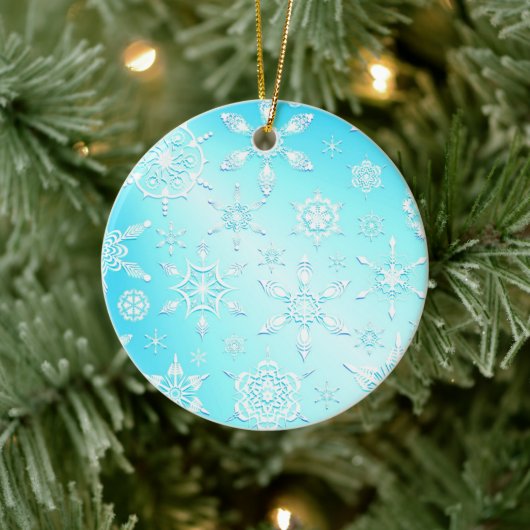 Crystal Snowflakes Pattern Keramisch Ornament (Boom)