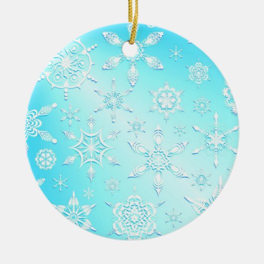 Crystal Snowflakes Pattern Keramisch Ornament (Voorkant)