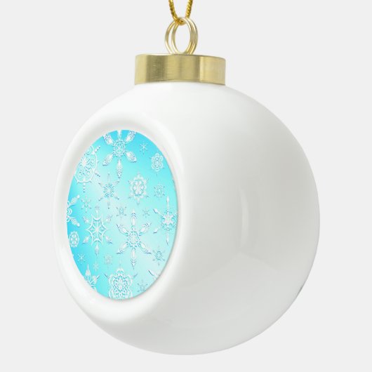 Crystal Snowflakes Pattern Keramische Bal Ornament (Rechts)