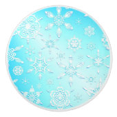 Crystal Snowflakes Pattern Keramische Knop (Voorkant)
