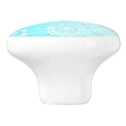 Crystal Snowflakes Pattern Keramische Knop (Zijkant)