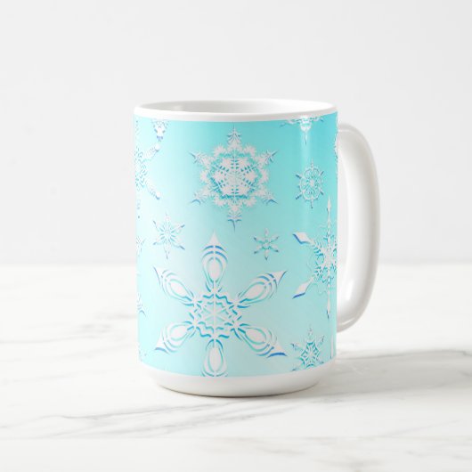 Crystal Snowflakes Pattern Koffiemok (Voorkant rechts)