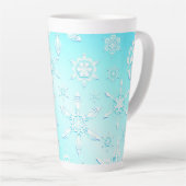 Crystal Snowflakes Pattern Latte Mok (Rechterhoek)