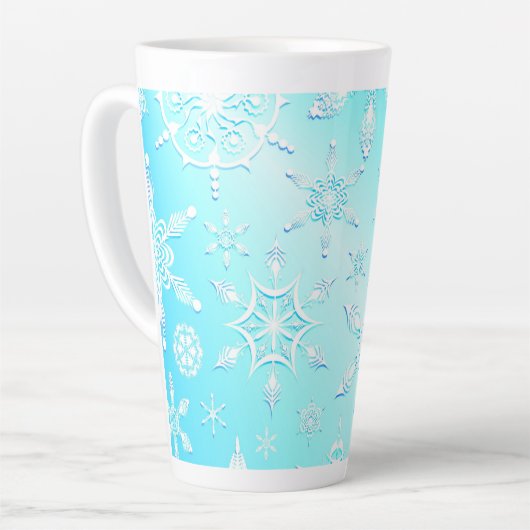 Crystal Snowflakes Pattern Latte Mok (Linkerhoek)