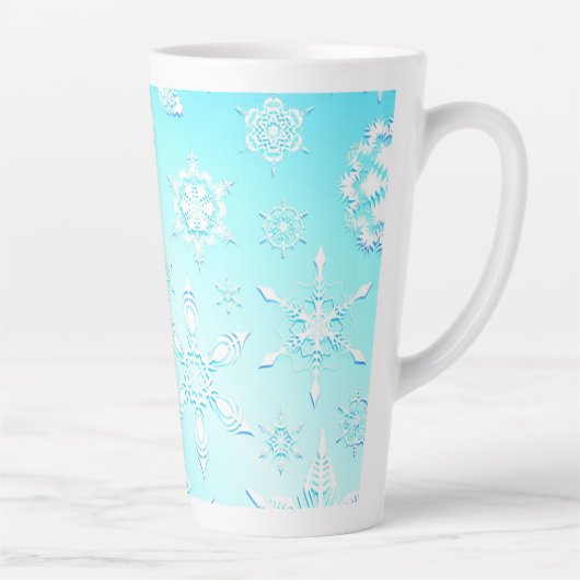 Crystal Snowflakes Pattern Latte Mok (Rechts)