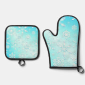 Crystal Snowflakes Pattern Ovenwant & Pannenlap Set (Voorkant)