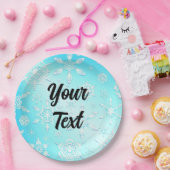 Crystal Snowflakes Pattern Papieren Bordje (Feest)