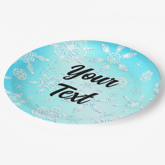 Crystal Snowflakes Pattern Papieren Bordje (Gekanteld)