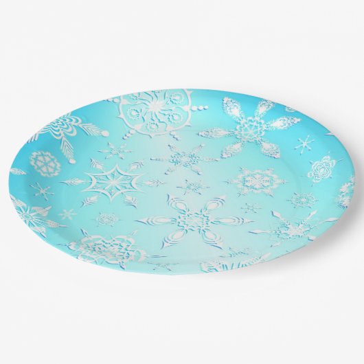 Crystal Snowflakes Pattern Papieren Bordje (Gekanteld)