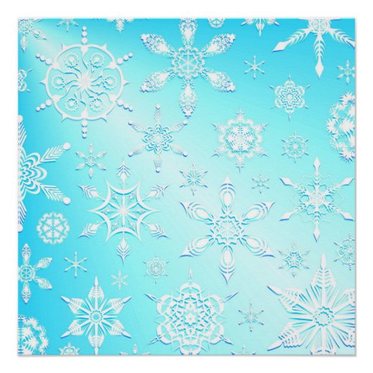 Crystal Snowflakes Pattern Perfect Poster (Voorkant)