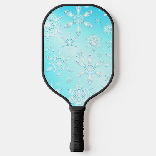 Crystal Snowflakes Pattern Pickleball Paddle (Achterkant)