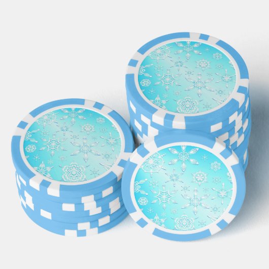 Crystal Snowflakes Pattern Poker Chips (Opstapeling)
