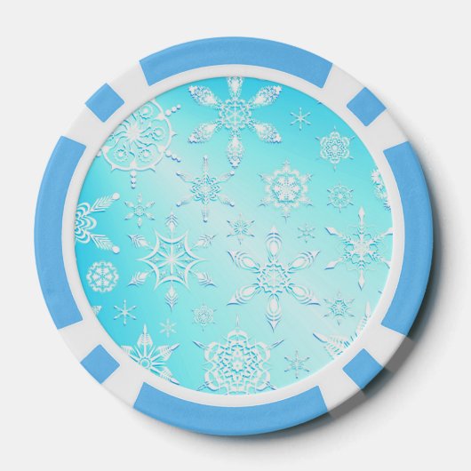 Crystal Snowflakes Pattern Poker Chips (Achterkant)