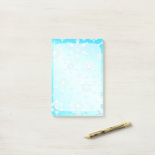 Crystal Snowflakes Pattern Post-it® Notes (Op bureau)