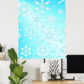 Crystal Snowflakes Pattern Poster (Thuiskantoor)