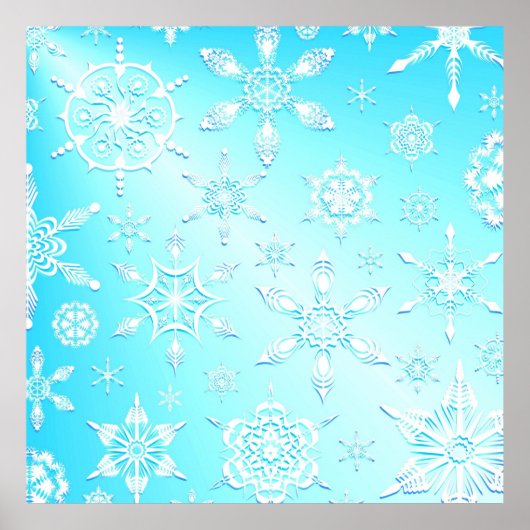 Crystal Snowflakes Pattern Poster (Voorkant)