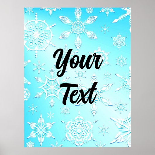 Crystal Snowflakes Pattern Poster (Voorkant)