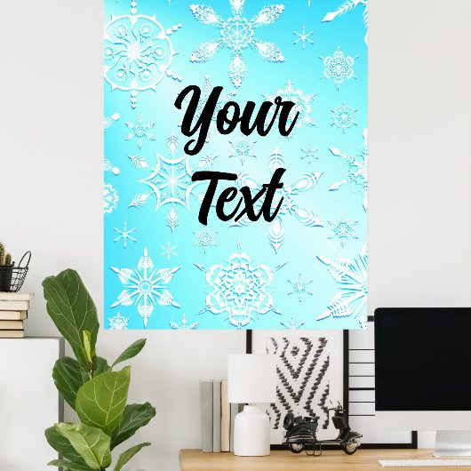 Crystal Snowflakes Pattern Poster (Thuiskantoor)