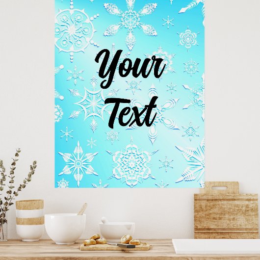 Crystal Snowflakes Pattern Poster (Keuken)