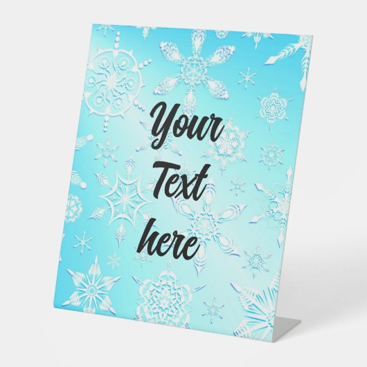 Crystal Snowflakes Pattern Reclamebord Met Voetstuk (Voorkant)