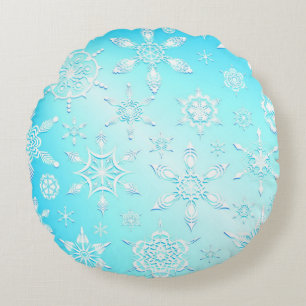 Crystal Snowflakes Pattern Rond Kussen