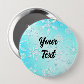 Crystal Snowflakes Pattern Ronde Button 4,0 Cm (Voorkant /achterkant)