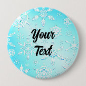 Crystal Snowflakes Pattern Ronde Button 4,0 Cm (Voorkant)
