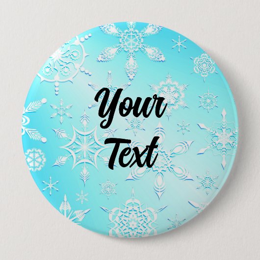 Crystal Snowflakes Pattern Ronde Button 4,0 Cm (Voorkant)