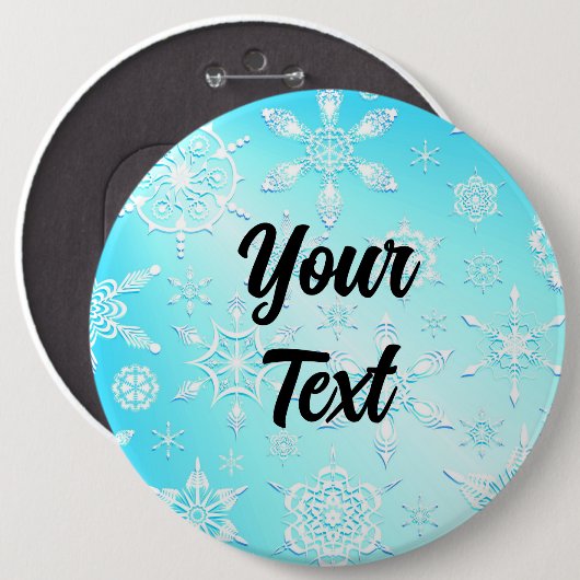 Crystal Snowflakes Pattern Ronde Button 6,0 Cm (Voorkant /achterkant)