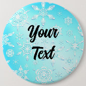 Crystal Snowflakes Pattern Ronde Button 6,0 Cm (Voorkant)