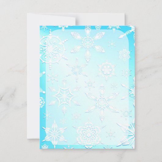 Crystal Snowflakes Pattern RSVP Kaartje (Voorkant)