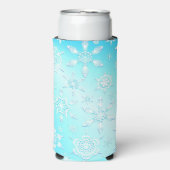 Crystal Snowflakes Pattern Seltzer Blikjeskoeler (Seltzer Voorkant)