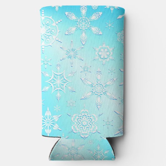 Crystal Snowflakes Pattern Seltzer Blikjeskoeler (Achterkant)