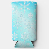 Crystal Snowflakes Pattern Seltzer Blikjeskoeler (Voorkant)