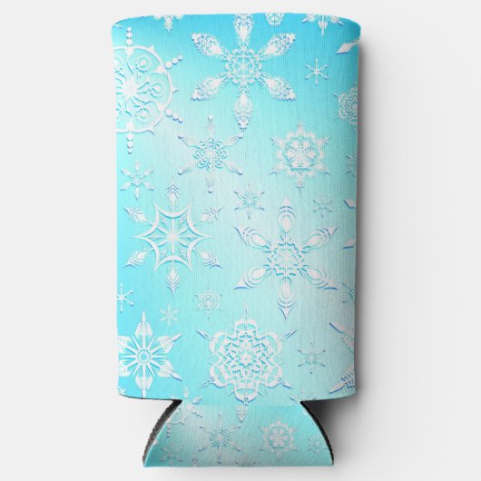 Crystal Snowflakes Pattern Seltzer Blikjeskoeler (Voorkant)