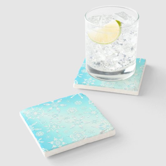 Crystal Snowflakes Pattern Stenen Onderzetter (Zijkant)