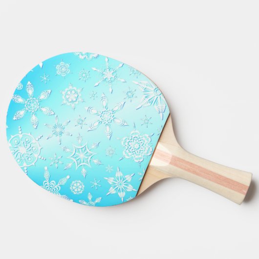Crystal Snowflakes Pattern Tafeltennisbatje (Zijkant)