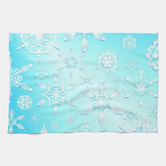 Crystal Snowflakes Pattern Theedoek (Horizontaal)