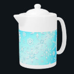 Crystal Snowflakes Pattern Theepot<br><div class="desc">Crystal Snowflakes Patroon. Ontwerp Copyright BluedarkArt</div>