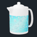 Crystal Snowflakes Pattern Theepot<br><div class="desc">Crystal Snowflakes Patroon. Ontwerp Copyright BluedarkArt</div>