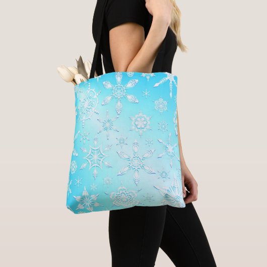 Crystal Snowflakes Pattern Tote Bag (Dichtbij)