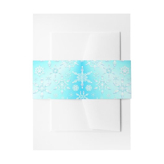 Crystal Snowflakes Pattern Uitnodigingen Wikkel (Voorkant Voorbeeld)