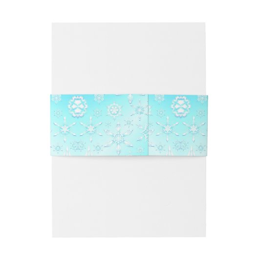 Crystal Snowflakes Pattern Uitnodigingen Wikkel (Achterkant Voorbeeld)