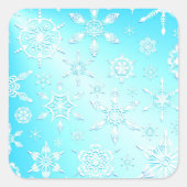 Crystal Snowflakes Pattern Vierkante Sticker (Voorkant)