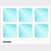 Crystal Snowflakes Pattern Vierkante Sticker (Vel)