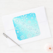 Crystal Snowflakes Pattern Vierkante Sticker (Envelop)