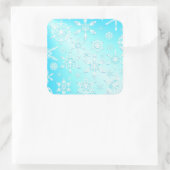 Crystal Snowflakes Pattern Vierkante Sticker (Tas)