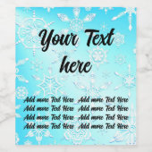 Crystal Snowflakes Pattern Wijn Etiket (Enkel label)
