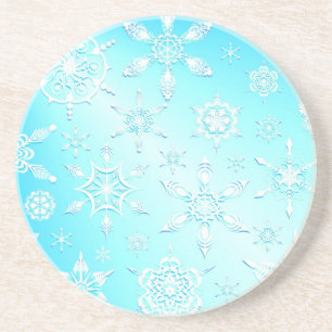 Crystal Snowflakes Pattern Zandsteen Onderzetter